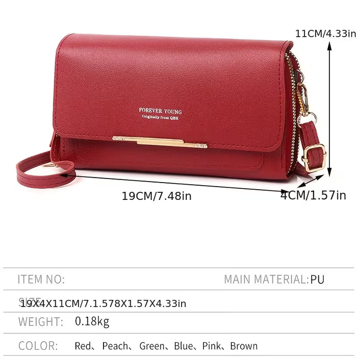 Bolso bandolera de doble capa para mujer, multifuncional de un solo hombro