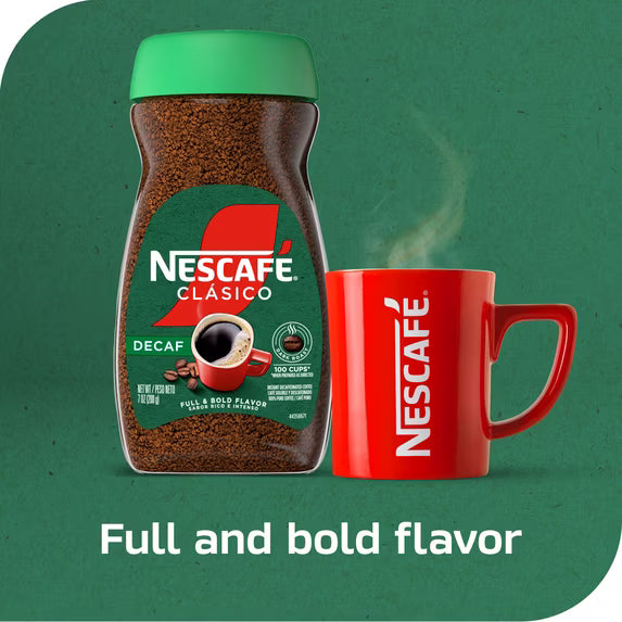 Café descafeinado tostado oscuro NESCAFÉ CLÁSICO, café instantáneo, 7 oz