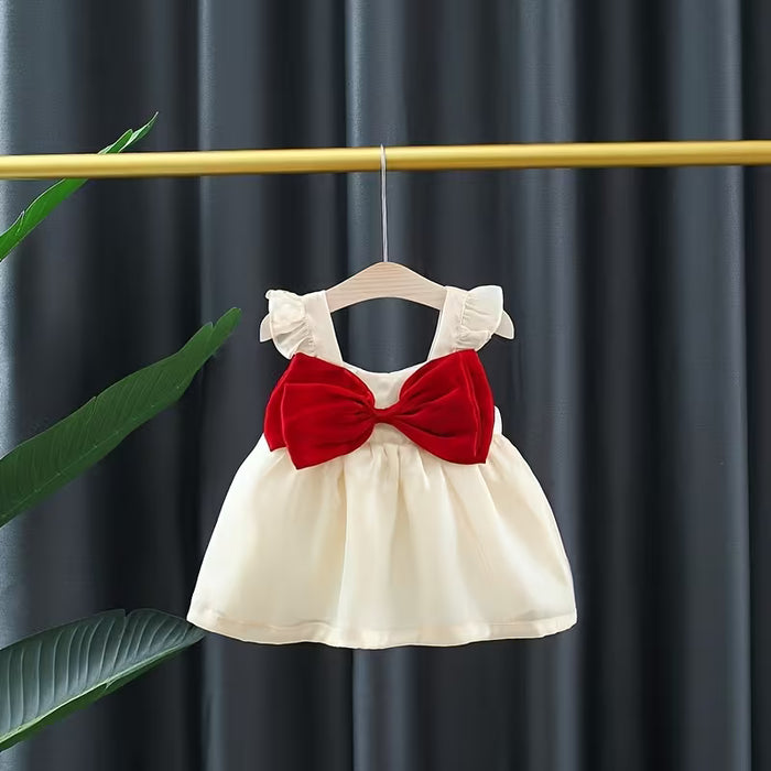 Vestido de Verano para Niñas con Lazo Dulce, Sin Mangas