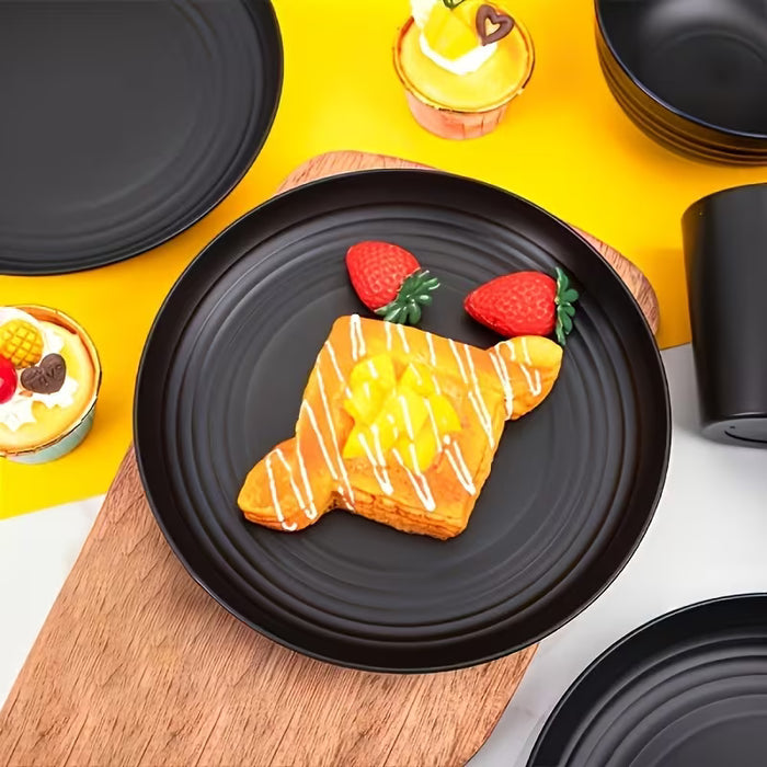 Juego de Vajilla de Plástico de 16 Pcs, Ideal para Uso en Hogares y Restaurantes