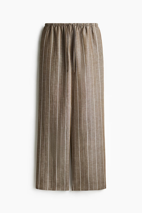 H&M Pantalones rectos de mezcla de lino