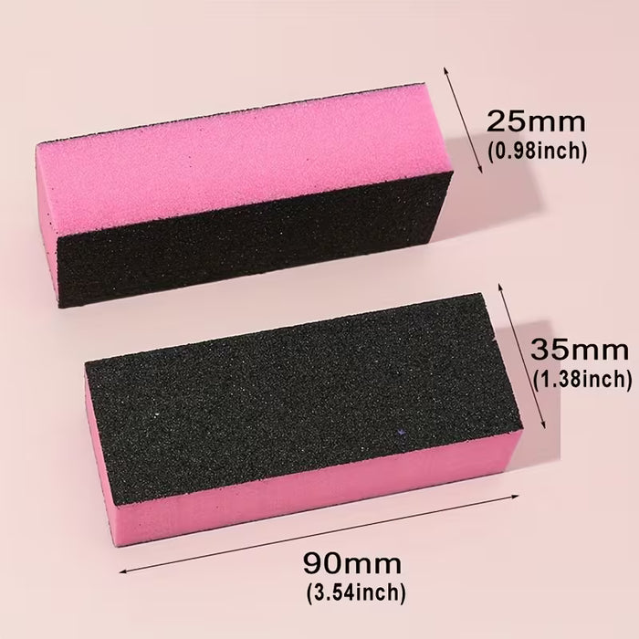 10pcs JEARLYU Limas y Buffers de 3 Lados, Esponja Codificada por Colores & Papel de Lija para Manicura Pedicura