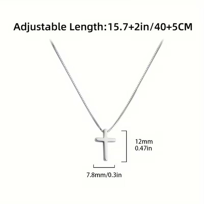 Collar de Moda para Mujer, Cruz Minimalista y Elegante, Cadena para Uso Diario