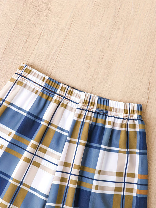 Conjunto casual de verano para niños de 3 piezas de camisa, pantalones y sombrero