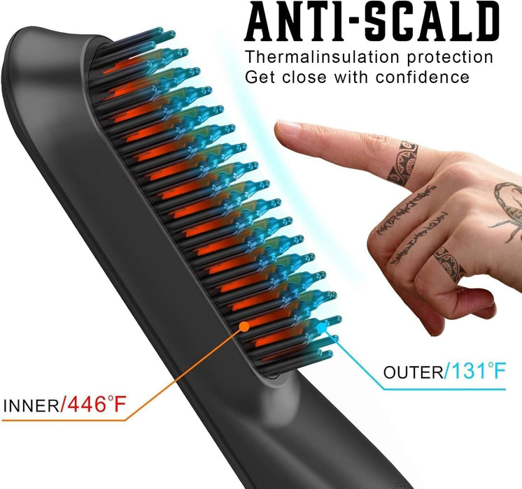 Febote Cepillo iónico calentado para alisar el cabello para hombres, 5 ajustes de temperatura - Quierox - Tienda Online