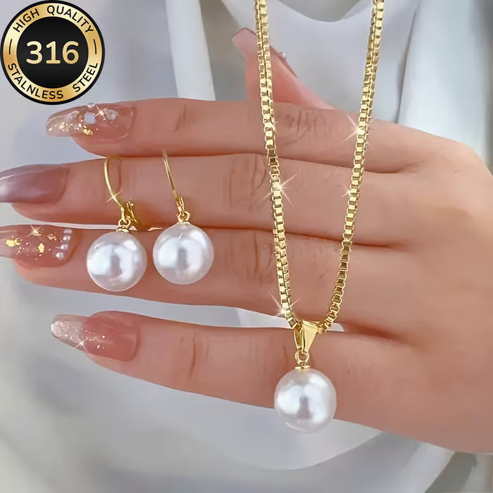 3 piezas de Joyería Falsa Bohemia Elegante para Mujeres - Collar y Aretes