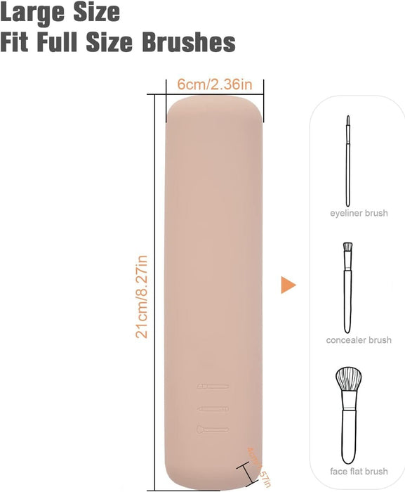 FERYES Soporte grande para brochas de maquillaje de viaje magnético anticaídas de silicona - Quierox - Tienda Online