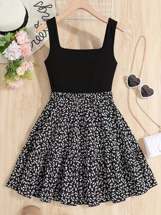 Vestido sin mangas con estampado floral, ropa casual