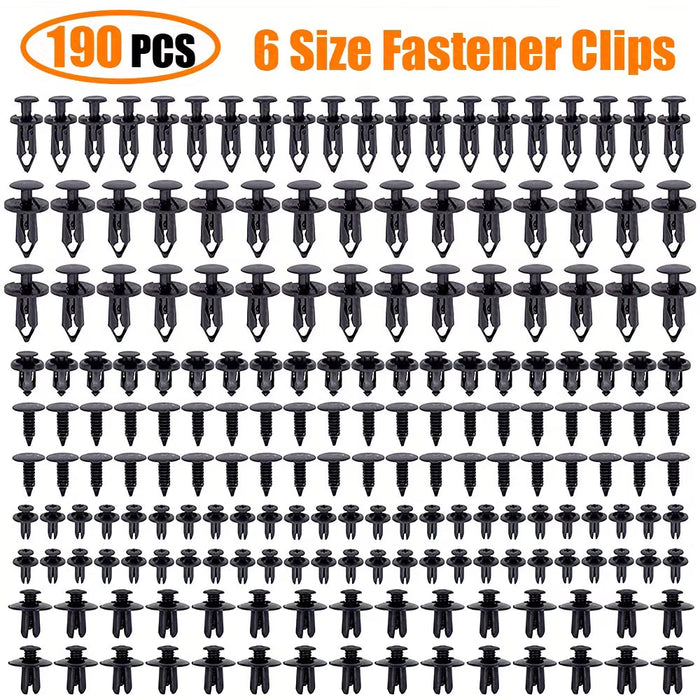 190 Kits de Clips Sujetadores para Automóviles de Plástico en 6 Tamaños