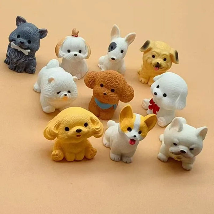 Figura en miniatura artesanal de resina de cachorros - Quierox - Tienda Online