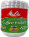 Filtros de café Melitta 600, cesta, paquete de 600, 8 - 12 tazas, color blanco - Quierox - Tienda Online