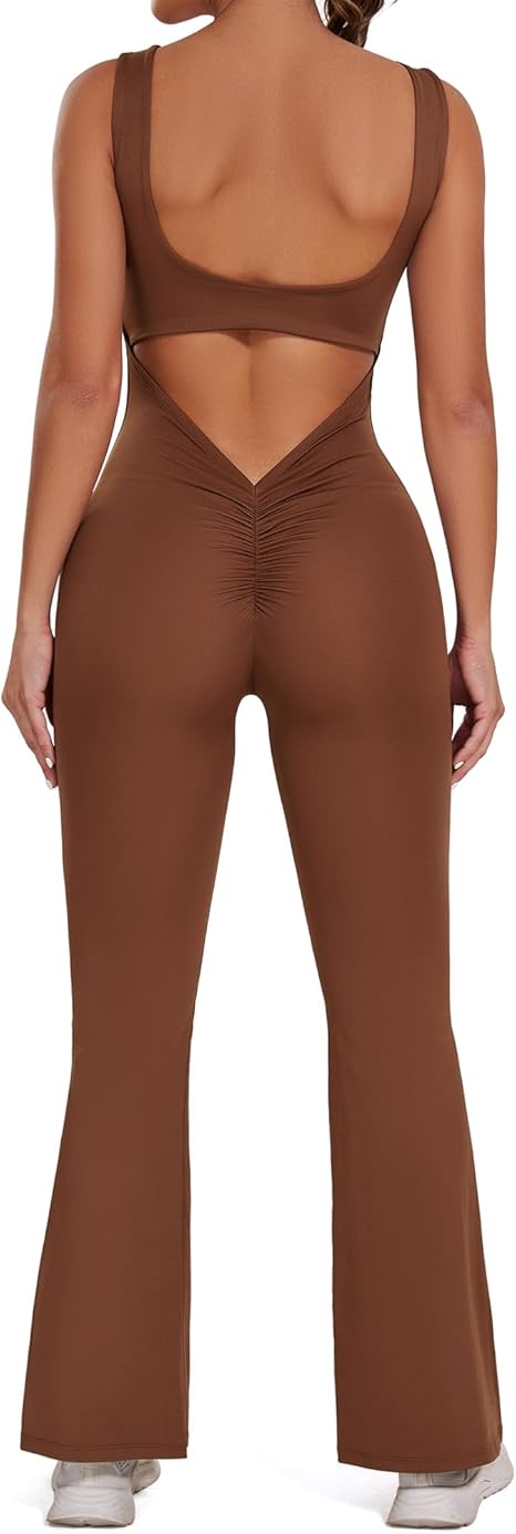 FITTOO Overol acampanado para mujer, de una pieza, espalda descubierta, sin mangas - Quierox - Tienda Online