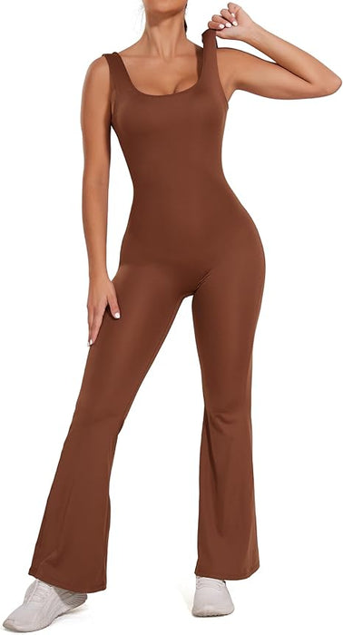 FITTOO Overol acampanado para mujer, de una pieza, espalda descubierta, sin mangas - Quierox - Tienda Online