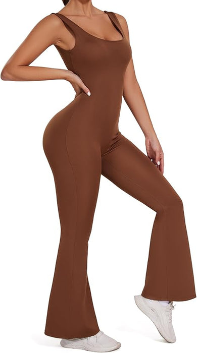 FITTOO Overol acampanado para mujer, de una pieza, espalda descubierta, sin mangas - Quierox - Tienda Online