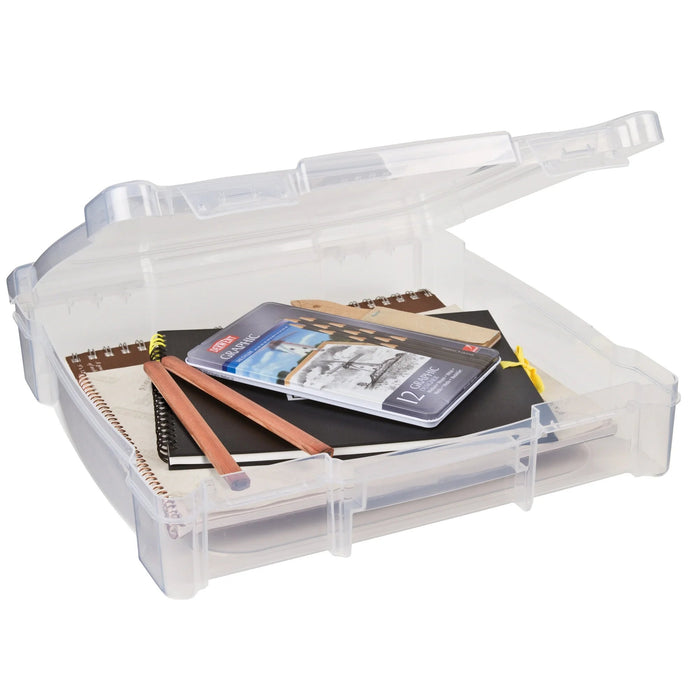Flambeau Essentials, 26912AE, Caja para álbumes de recortes, Caja para guardar manualidades y pasatiempos, Transparente, 12 pulgadas, Plástico - Quierox - Tienda Online