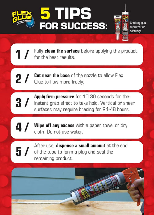 FLEX GLUE Pegamento flexible, mini, blanco, súper fuerte, adhesivo impermeable de goma 0.75oz - Quierox - Tienda Online