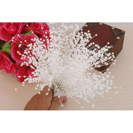 Flores Artificiales Gloria 5 Piezas Perlas Artificiales Hechas a Mano Decoraciones Pearl Bead Spray - Quierox - Tienda Online