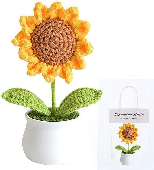 Flores de Crochet Girasoles Artificiales para Escritorio - Quierox - Tienda Online