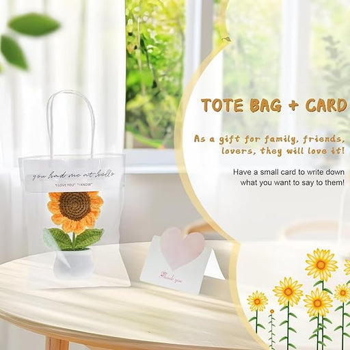 Flores de Crochet Girasoles Artificiales para Escritorio - Quierox - Tienda Online