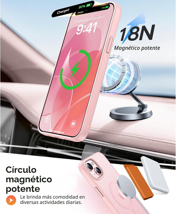 FNTCASE - Funda para iPhone 14 Plus/15 Plus, magnética, con textura mate - Quierox - Tienda Online