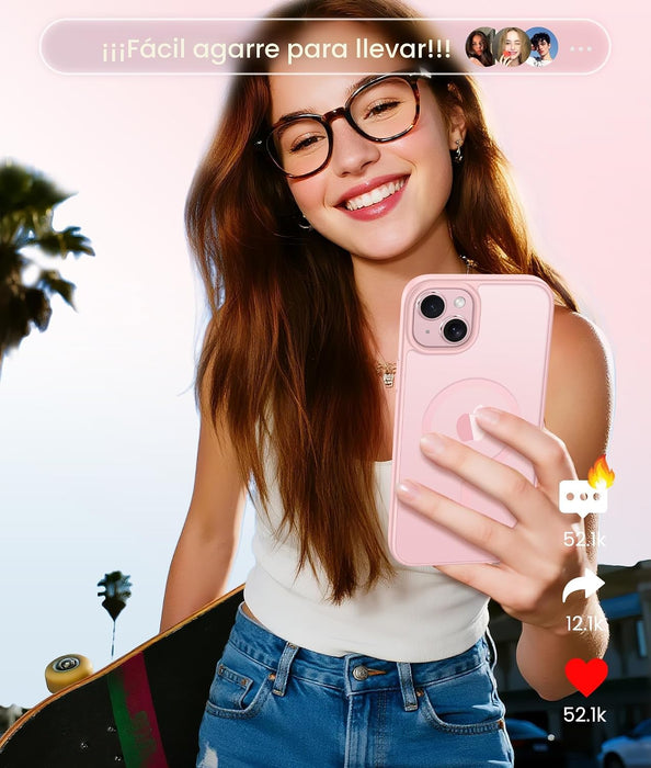 FNTCASE - Funda para iPhone 14 Plus/15 Plus, magnética, con textura mate - Quierox - Tienda Online