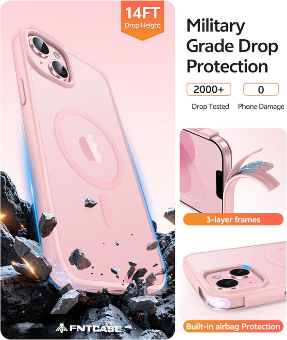 FNTCASE - Funda para iPhone 14 Plus/15 Plus, magnética, con textura mate - Quierox - Tienda Online