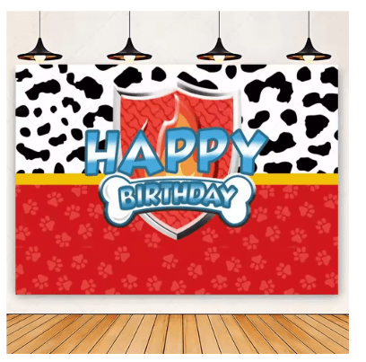 Fondo de fiesta de cumpleaños con temática De Pata De Perro Rojo, Telón De Cumpleaños - Quierox - Tienda Online