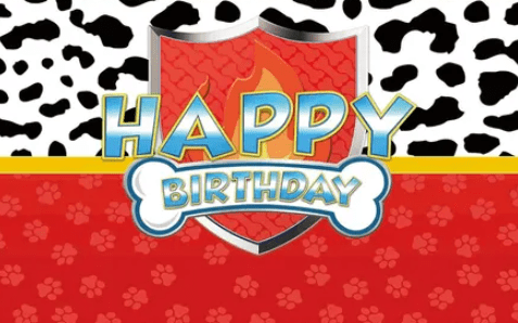 Fondo de fiesta de cumpleaños con temática De Pata De Perro Rojo, Telón De Cumpleaños - Quierox - Tienda Online