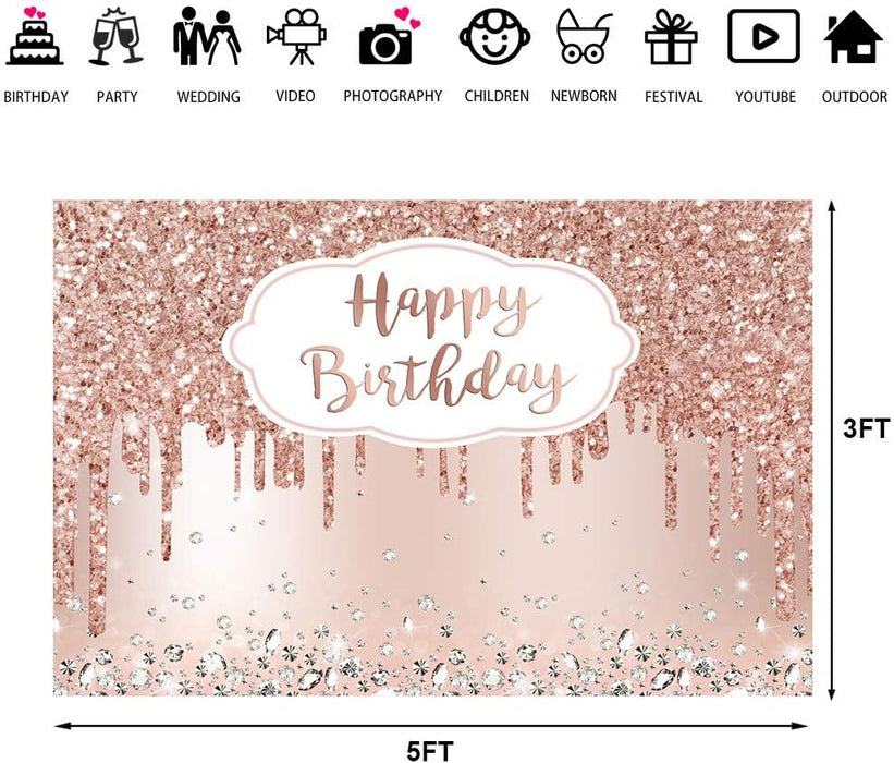 Fondo para fiesta de cumpleaños de Lofaris, con brillantes diamantes, para niñas - Quierox - Tienda Online