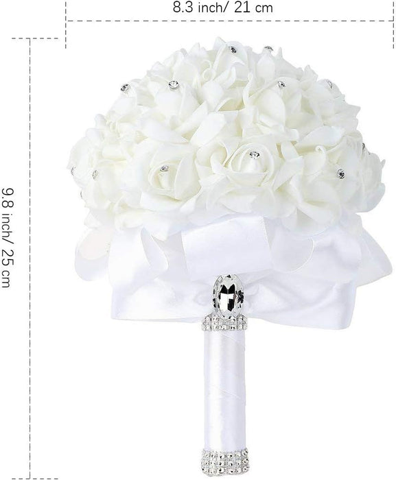 Foraineam Paquete de 2 ramos de boda para novia, dama de honor, flores de espuma - Quierox - Tienda Online