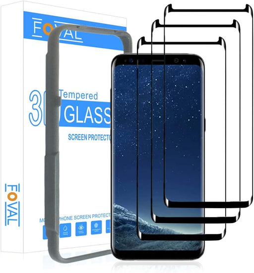 FOVAL (paquete de 3) Protector de pantalla de vidrio templado para Samsung Galaxy S8 - Quierox - Tienda Online