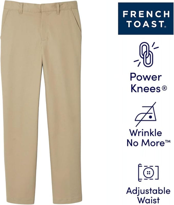 French Toast Pantalón de sarga de corte holgado con cintura ajustable para niño (tallas estándar, ajustadas y robustas) - Quierox - Tienda Online