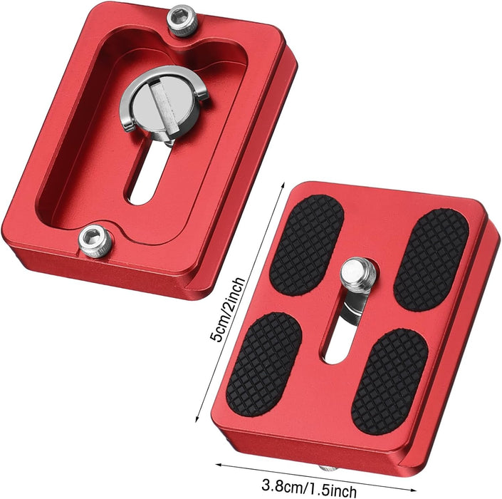 Frienda 2 piezas de placa de liberación rápida de metal con tornillo de cámara de 1/4 a 20 (rojo, Pu50) - Quierox - Tienda Online
