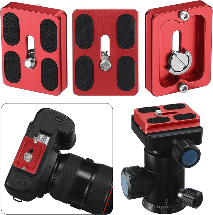 Frienda 2 piezas de placa de liberación rápida de metal con tornillo de cámara de 1/4 a 20 (rojo, Pu50) - Quierox - Tienda Online