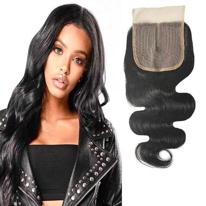 Frontal cabello humano ondulado 4x4 de 8 pulgadas parte media - Quierox - Tienda Online