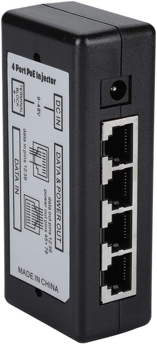 Fuente de alimentación PoE, ASHATA DC12V - 48V 4 puertos PoE - Quierox - Tienda Online