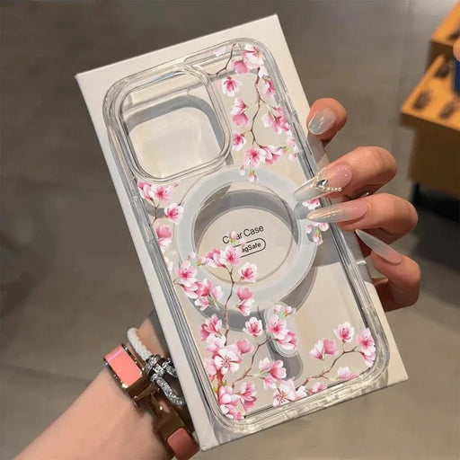 Funda con diseño de flor para cargador inalámbrico MagSafe para iPhone 13 Mini - Quierox - Tienda Online