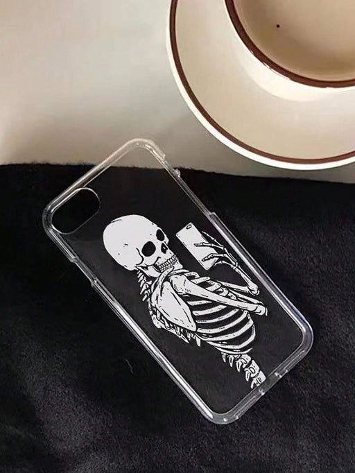 Funda de celular transparente con patrón de esqueleto - Quierox - Tienda Online