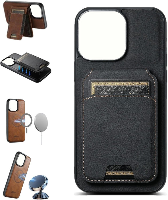 Funda de cuero para teléfono con tarjetero, con carga magnética inalámbrica iphone 14 Pro - Quierox - Tienda Online