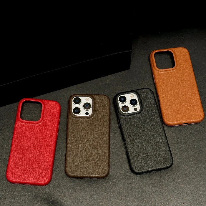 Funda de lujo con textura de cuero mate a prueba de golpes para iPhone - Quierox - Tienda Online