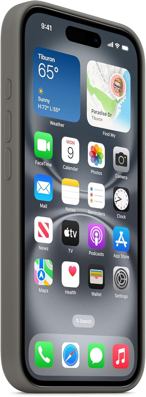 Funda de silicona con MagSafe para Apple iPhone 16 - Gris piedra - Quierox - Tienda Online