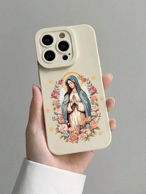 Funda de silicona para teléfono móvil con patrón floral de Virgen María para iphone 7 plus / 8 plus - Quierox - Tienda Online