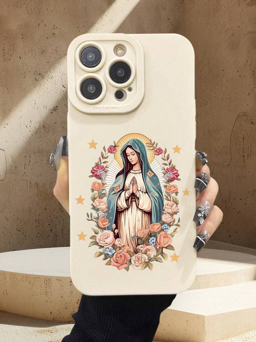 Funda de silicona para teléfono móvil con patrón floral de Virgen María para iphone 7 plus / 8 plus - Quierox - Tienda Online