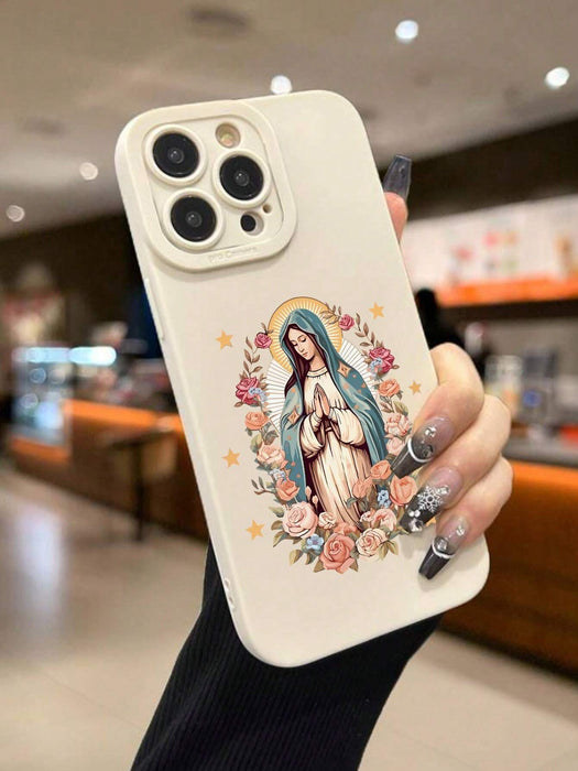 Funda de silicona para teléfono móvil con patrón floral de Virgen María para iphone 7 plus / 8 plus - Quierox - Tienda Online
