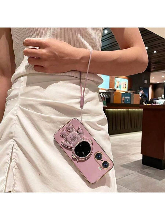 Funda de teléfono con diseño de manzana en color rosa pastel con accesorio de teléfono - Quierox - Tienda Online