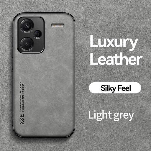 Funda de teléfono con parte trasera de cuero magnético (gris claro) Para Xiaomi Redmi Note 13 Pro - Quierox - Tienda Online