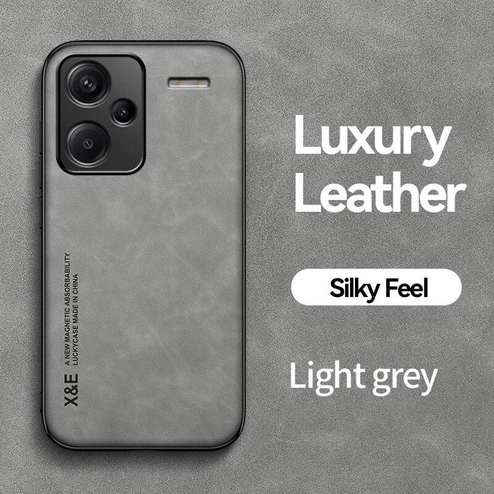 Funda de teléfono con parte trasera de cuero magnético (gris claro) Para Xiaomi Redmi Note 13 Pro - Quierox - Tienda Online