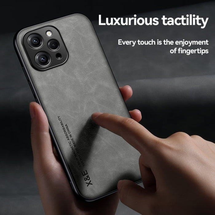 Funda de teléfono con parte trasera de cuero magnético (gris claro) Para Xiaomi Redmi Note 13 Pro - Quierox - Tienda Online