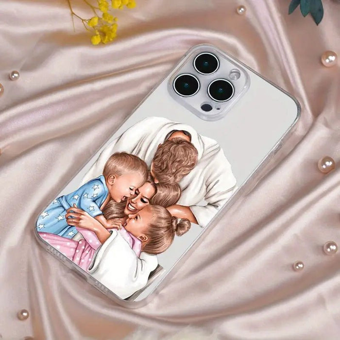 Funda de teléfono de silicona líquida con patrón familiar, Iphone 11 Pro Max - Quierox - Tienda Online