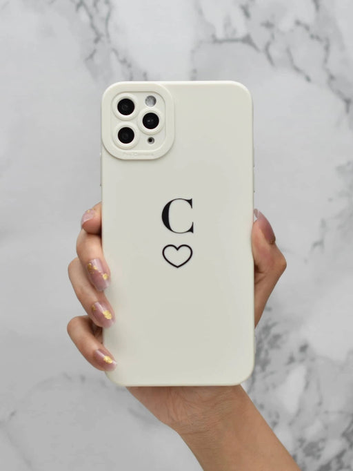 Funda de teléfono de TPU mate con diseño de alfabeto C en forma de ángel y corazón - Quierox - Tienda Online